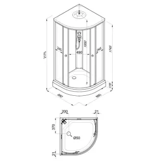 Душевая кабина Triton Нова Щ0000062583 88x88 см профиль чёрный стекло тонированное